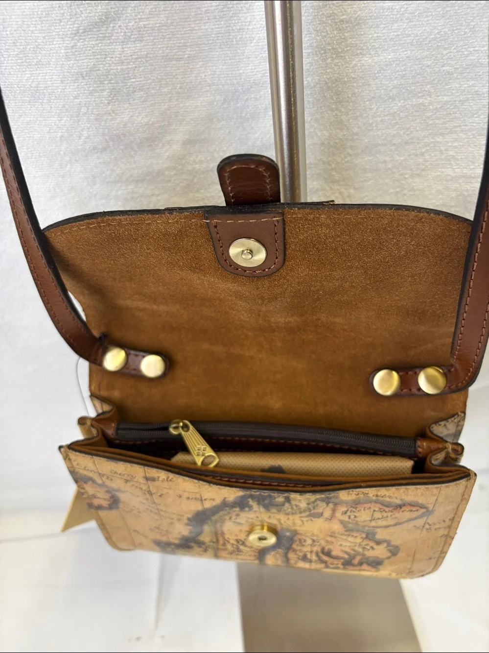 Patricia Nash European Map Leather Crossbody Bag